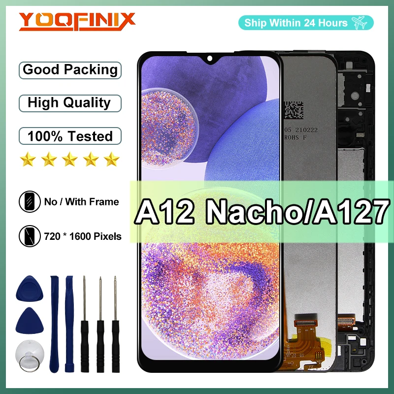For Samsung Galaxy A12 Nacho LCD Display A127F LCD Touch Screen Digitizer Assembly For Samsung A127 A127M A127F/DS LCD