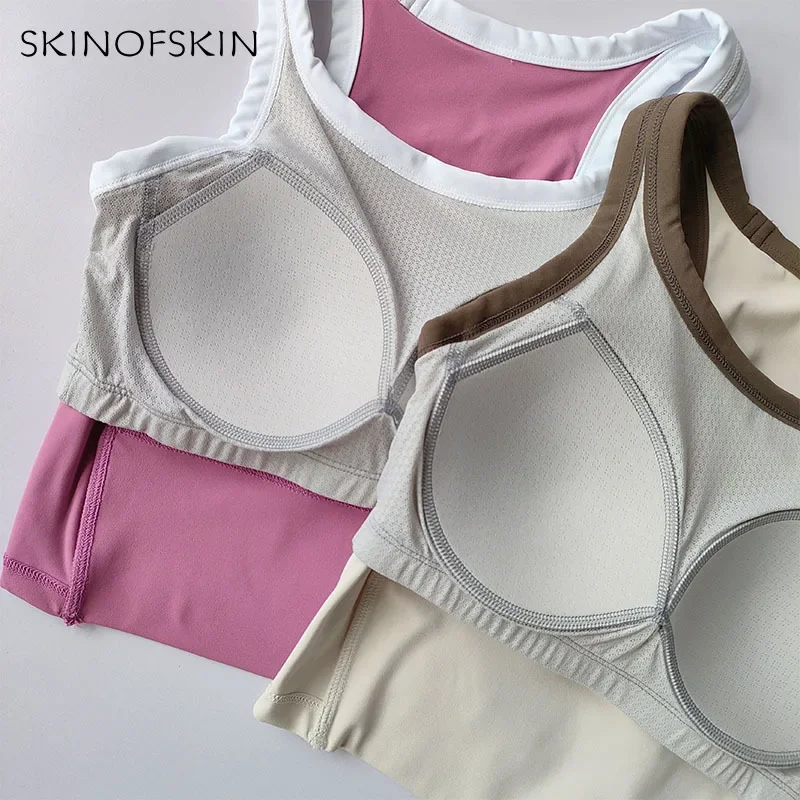 Integrated Breast Pad Sports Bra for Women Shock Resistant Anti Sagging Quick Drying Fitness Bra Running Yoga Vest Clothing