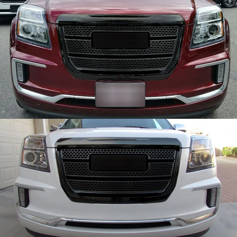 2016-2017 Front Radiator Grille Air Inlet Mesh Grille for GMC Terrain Denali Style Front Bumper Honeycomb Grille Assembly