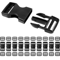 Plastic Dual Adjustable Side Release Buckles Plastic Tri-Glides Slider Adjustable Buckl Backpack Belt Bag Parts Strap Webbing