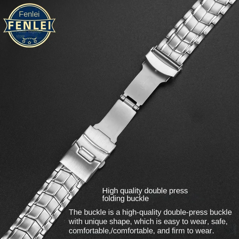 Solid Stainless Steel Genuine Wristband For CASIO Edifice EF-524 Watch Strap Bracelet Men Watchband Silver EF524D Safety Clasp