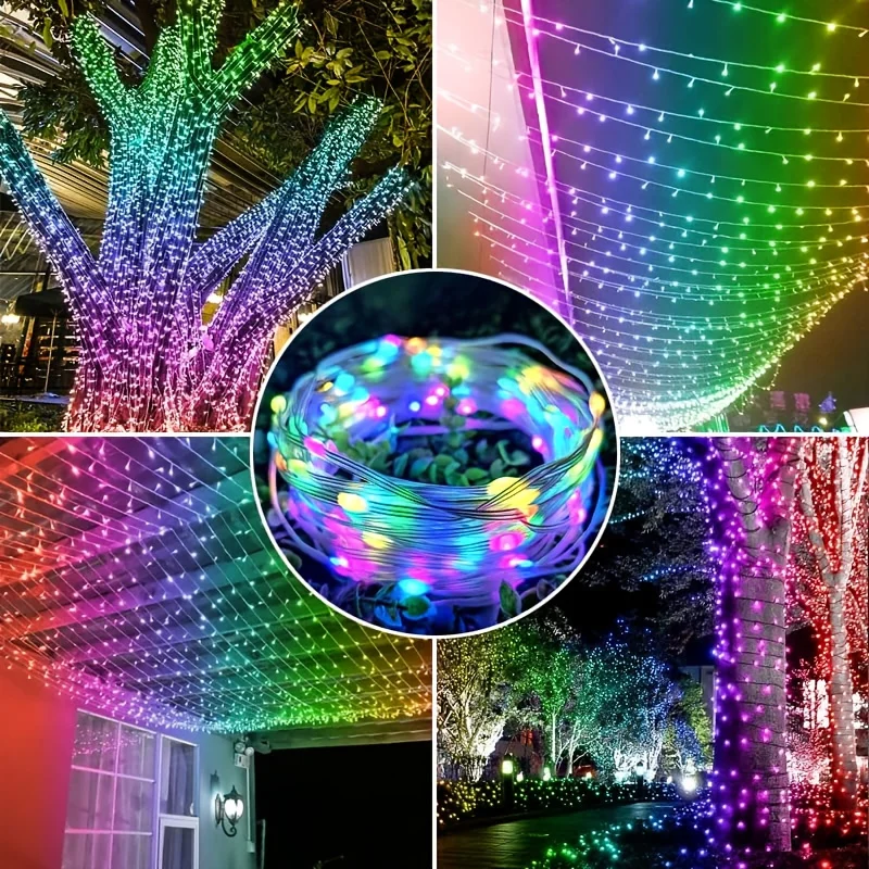 Pop dreamcolor rgbic usb picada luz bluetooth app diy natal led luzes de fadas guirlanda decoração para árvore casamento aniversário p