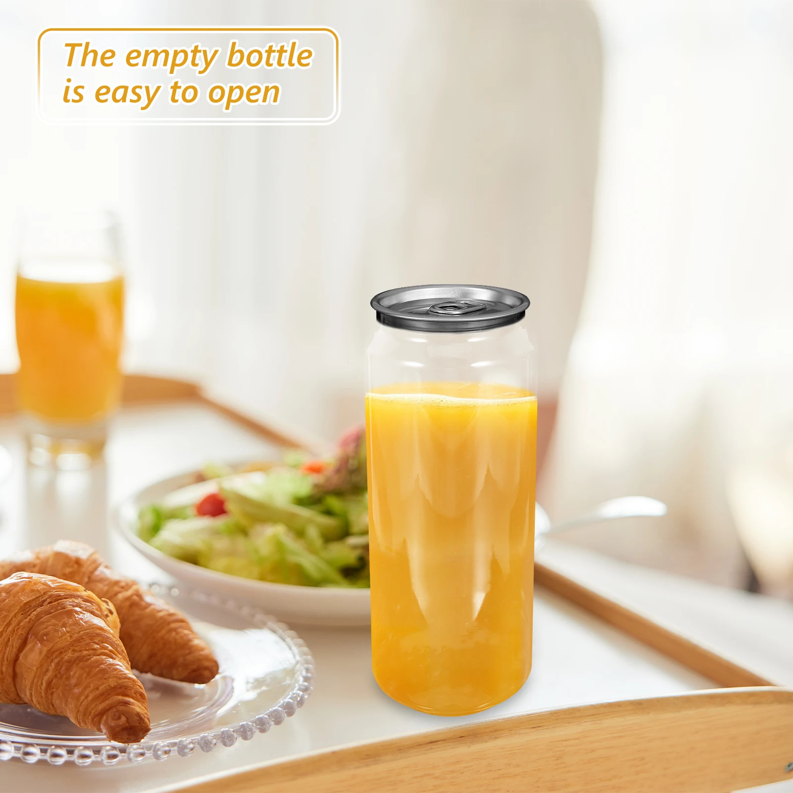 

10 Pcs 500ml Can Beverage Storage Juice Milk Tea Coffee Soda Containers Plastic Bottle Jar