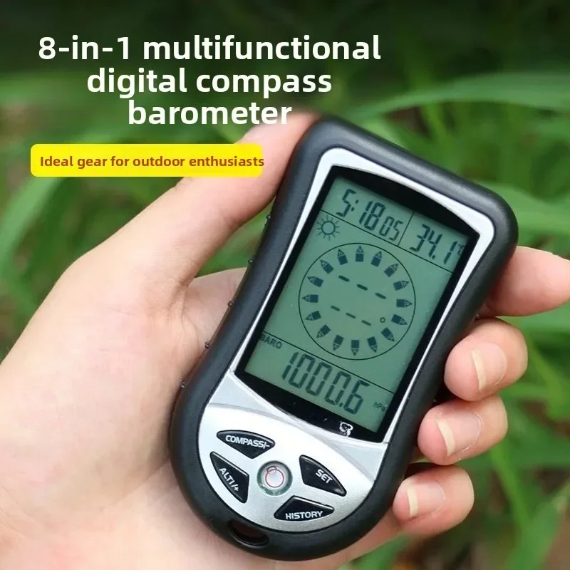 8 in 1 Electronic Altimeter Compass, Barometer, Altitude Gauge Thermometer, Outdoor Fishing Barometer Instrument