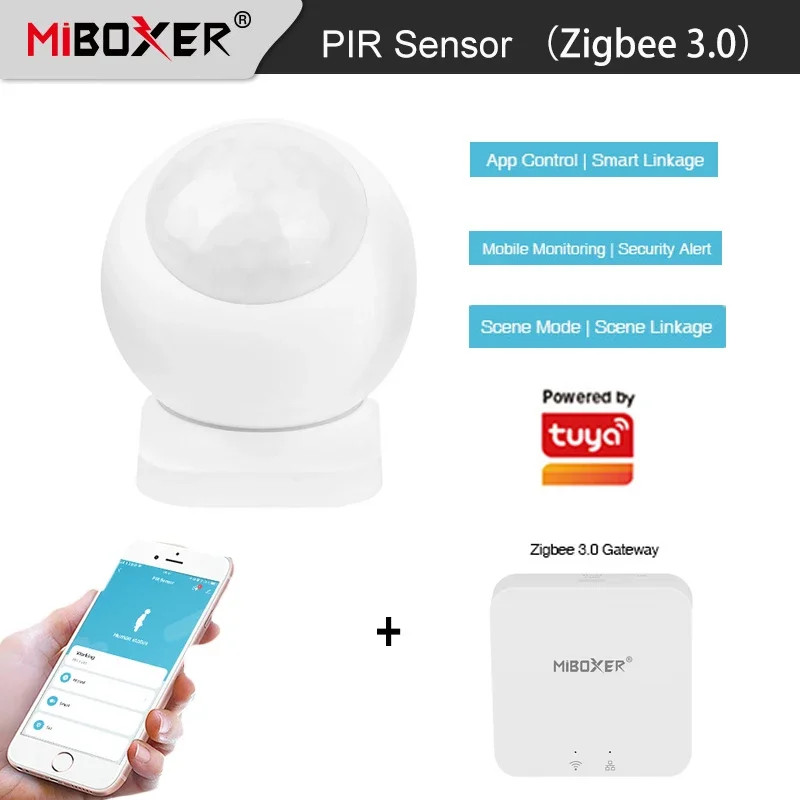 Zigbee 3.0 PIR Sensor Need To Pair with Miboxer or Tuya Zigbee3.0 Gateway Linkage Control Matching Miboxer Lamps and Controllers