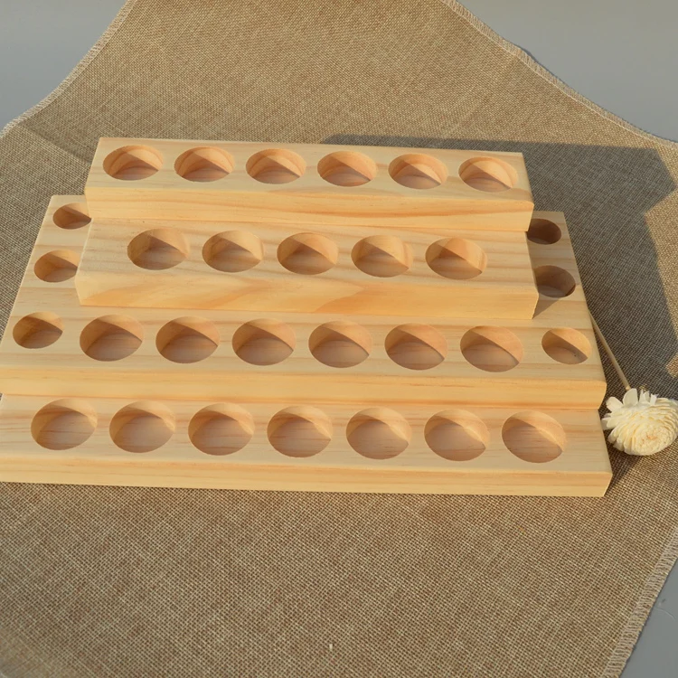 4 Layer 30 Hole Wood Essential Oil Tray Handmade Natural Pine Display Stand Essential Oil Storage Box Display Stand Oil Wood Box