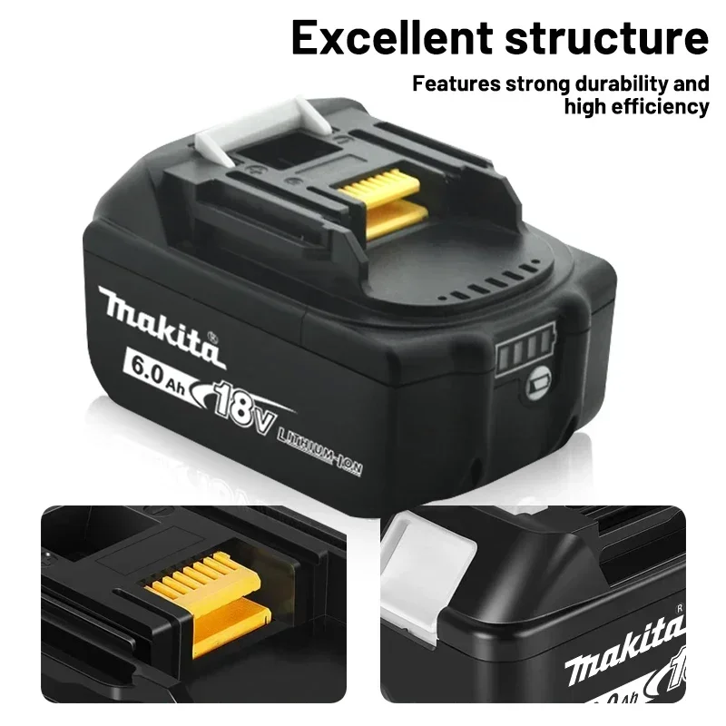 Für Makita 18V Akku Pin Wiederaufladbarer 18V 6,0Ah Lithium-Akku, Makita 18V BL1840, BL1830, BL1850, BL1850B – Detail 5