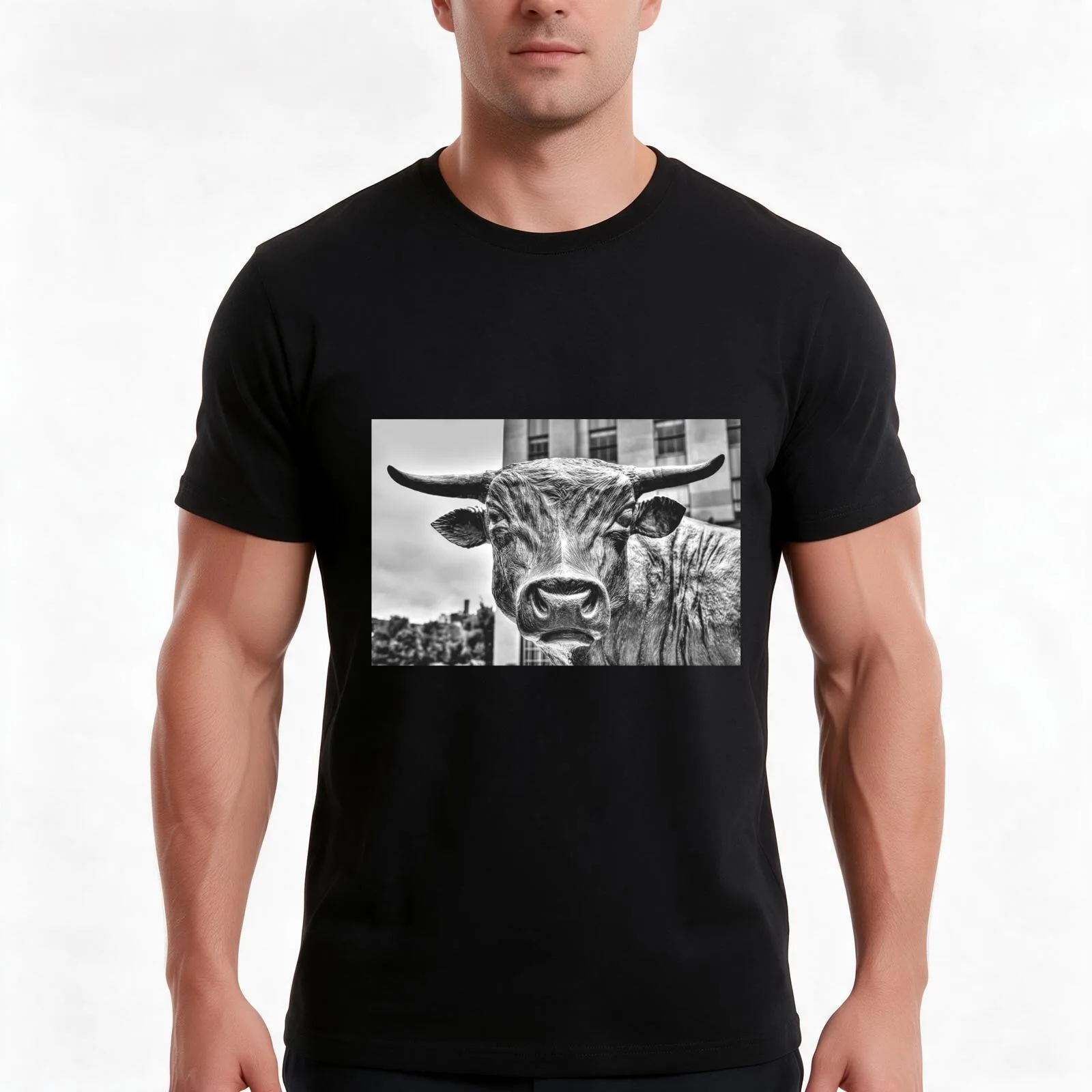In the Eyes of the Bull T-Shirt Summer Casual Cotton Tee Oversized Streetwear Tops Vintage Graphic Print Unisex Men Women
