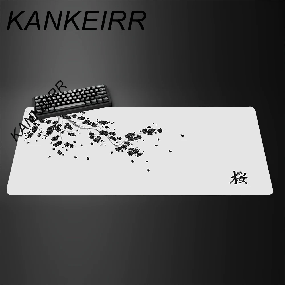 

XXL Gray Laptops Gaming Deskmat Japan Cherry Blossom Mouse Pad Sakura Mousepad Anime Office Carpet Gamer Keyboard Computer Desks