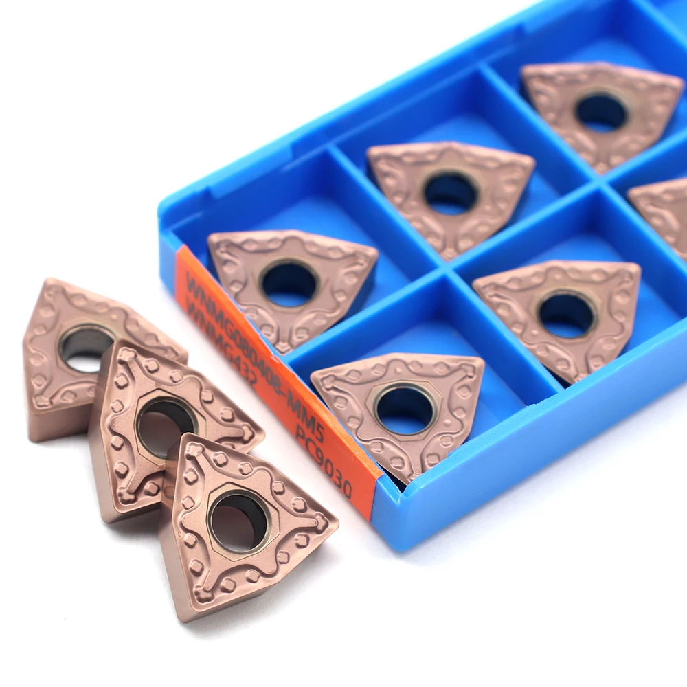 10 Buah WNMG080408 MM5 PC9030 Alat Pengubah Eksternal Sisipan Karbida Kualitas Tinggi WNMG 080408 Alat Terakhir CNC