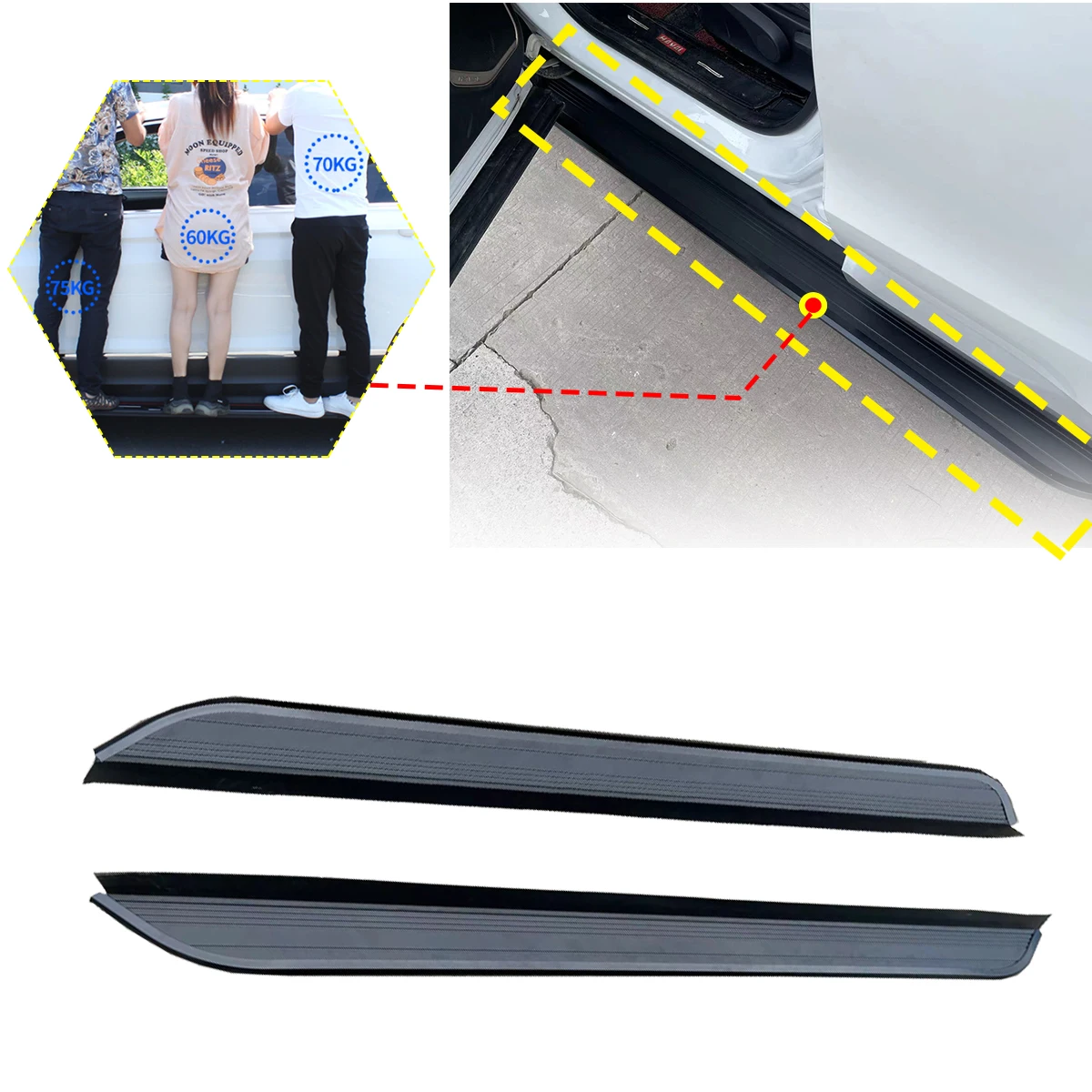 2PCS Side Step fits for Hyundai Santa Fe 2024 2025 Running Board Nerf Bars Stairs Aluminium Pedal