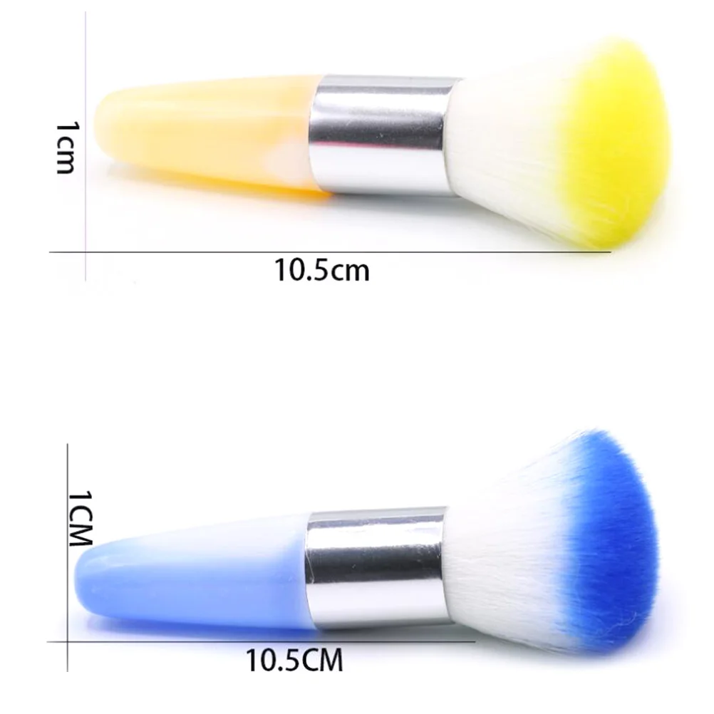 2 個パウダーブラシメイクアップネイルアートダストクリーナーブラシアクリルネイルダスターツールポータブルサイズ混合色
