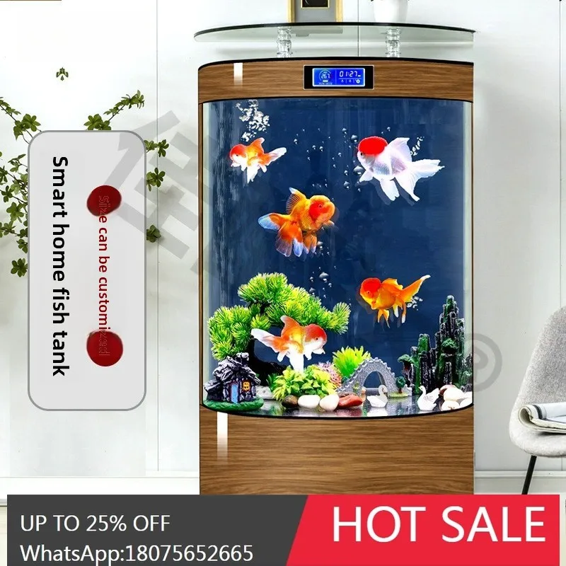MJY Home Integrated Cabinet Partition Glass Partition Screen No Water Change Needed