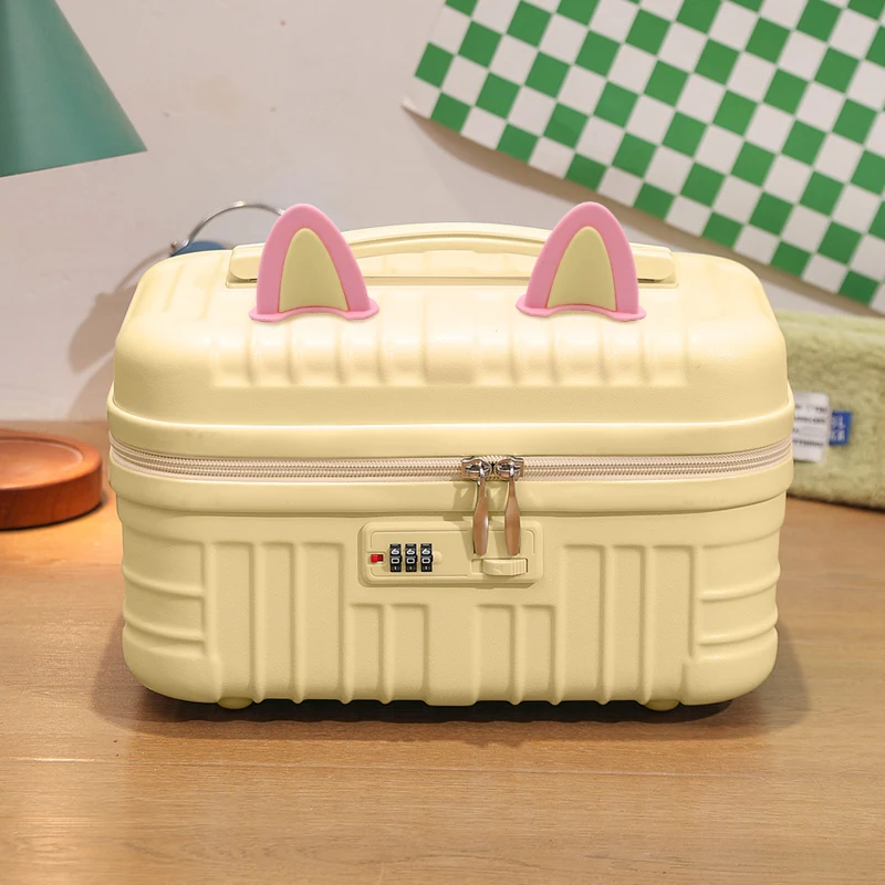 ポータブル軽量小型ハンドヘルド荷物化粧品バッグ収納ボックス旅行スーツケース6インチロックパスワードボックス