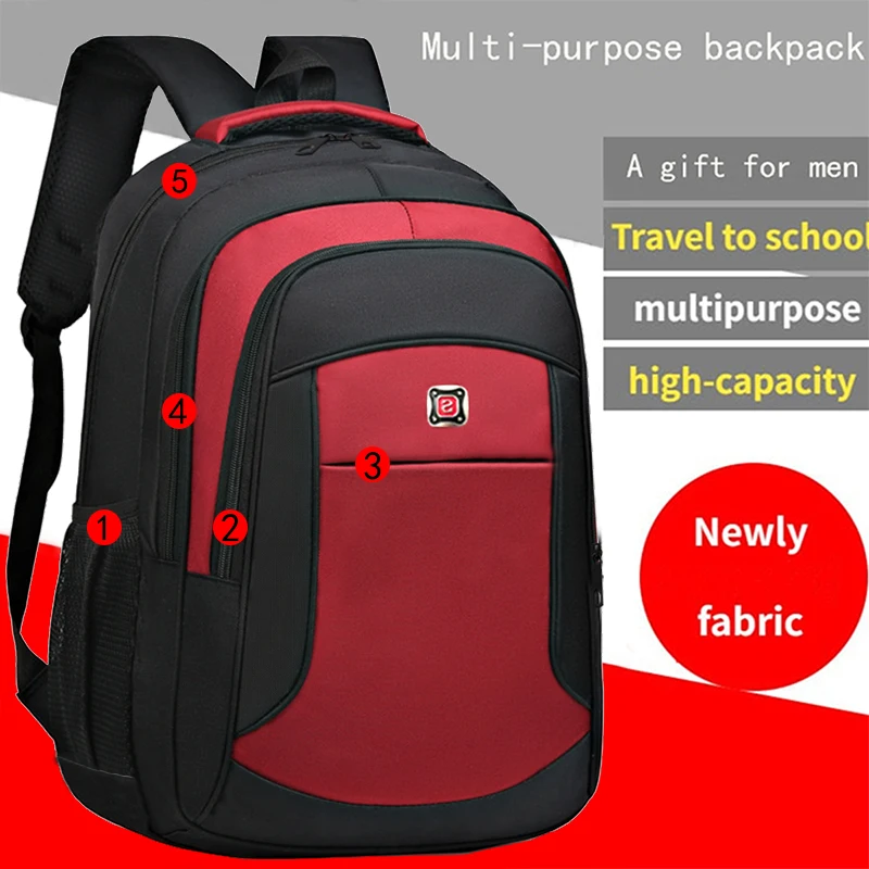 

Neutral style schoolbag for boys and girls, suitable for business trips. Nylon material, double-shoulder bag.