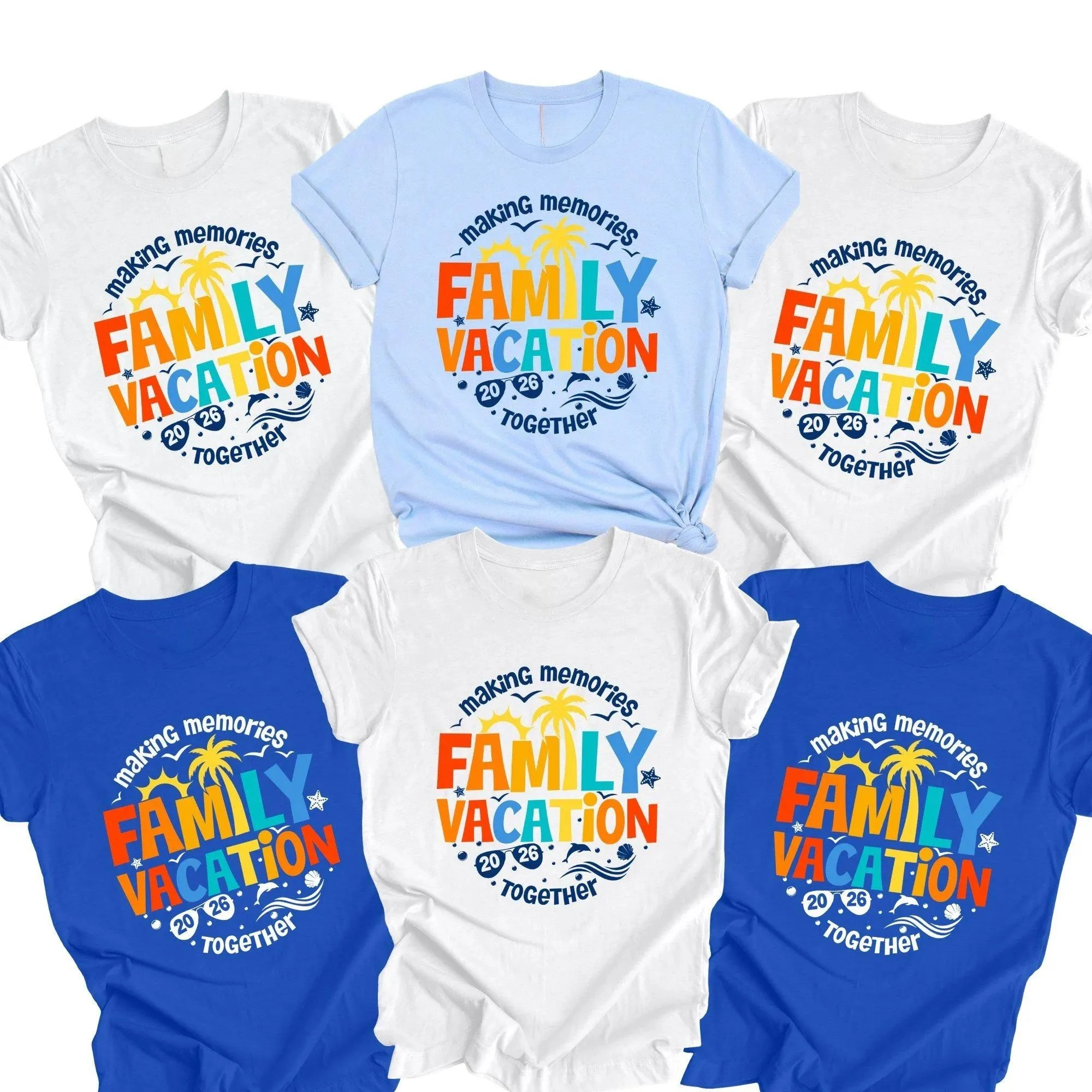 Family Vacation 2026 Shirt Dad Mama Kids Matching Memories T Shirt Fashion Family Beach Trip Tees Family Beach Vacation Shirts