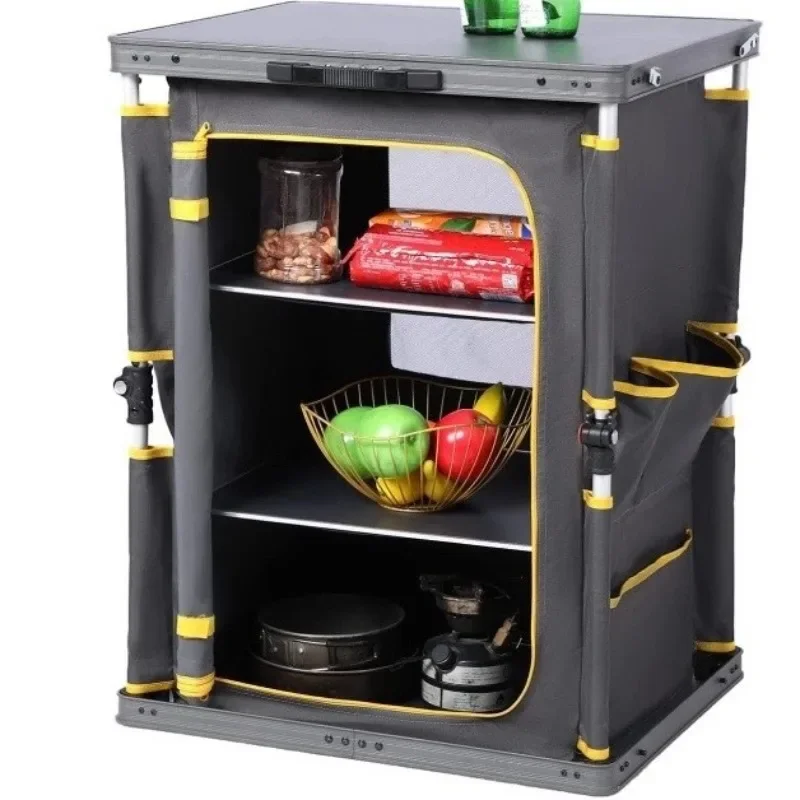 Folding locker, outdoor camping barbecue picnic multi-purpose portable storage organizing box table