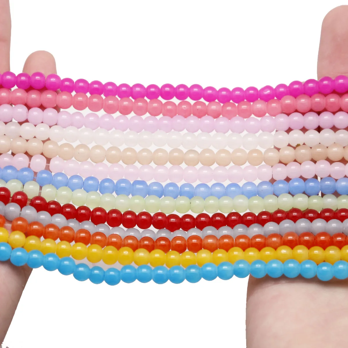 

1 Strand Natural Crystal Glass Beads Multicolor Round Loose Spacer Bead For Jewelry Making DIY Bracelet Necklace Accessories