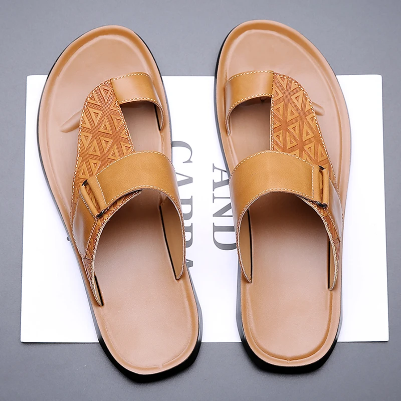 Herren Sommer-Sandalen Atmungsaktive Modische Einfache Zehenfreie Weiche Flache Strandschuhe Bequeme Klassische Pantoffeln-2502 – Detail 2