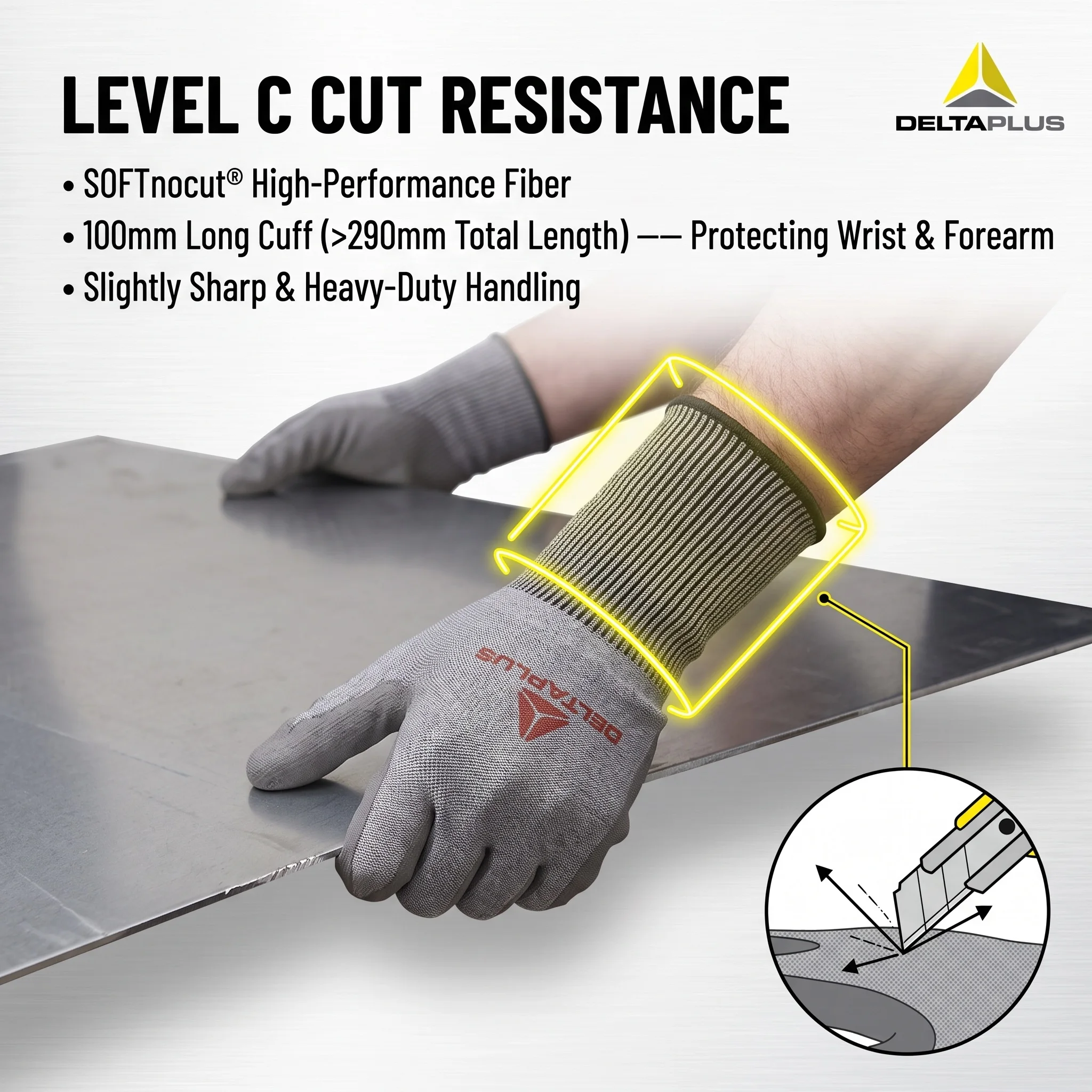 Delta Plus Cut Proof Gloves Work Gloves for Man Guantes de Trabajo Mechanic Gloves Heavy Duty Guantes Anticorte Construction