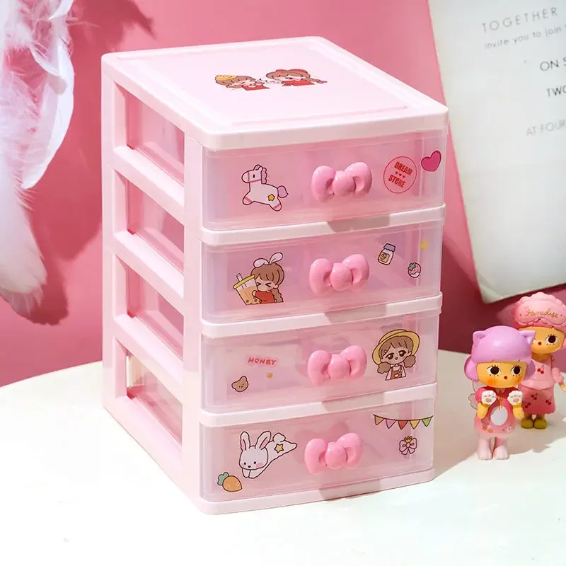 

New Cute Desktop Storage Boxes Cosmetic Storage Drawer Jewelry Storage Boxe Desktop Organizer Makeup Storage Case