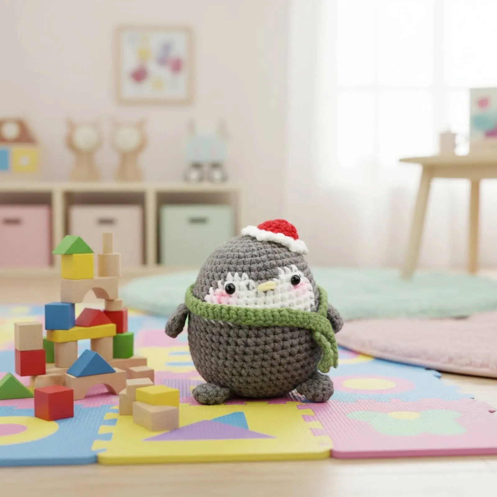 Kit de Ganchillo para Pingüino DIY, Diseño Adorable, Kit de Amigurumi de Pingüino, Set de Criaturas Amigurumi DIY para Niños, Decoración para Cuarto de Niños