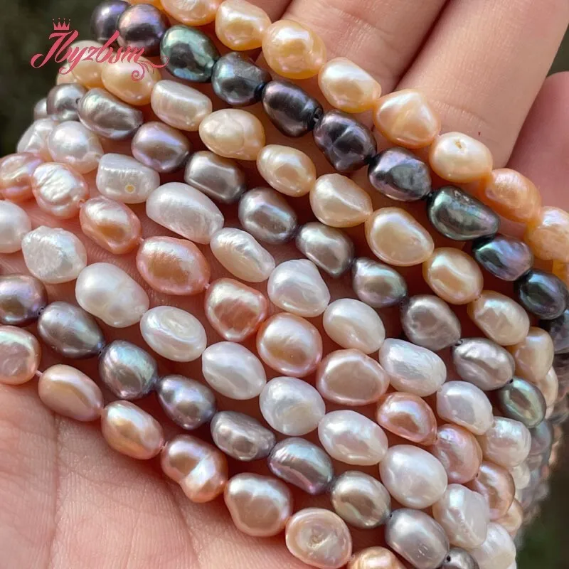 7-8mm Natural Freshwater Pearl Freeform Loose Stone Beads DIY Strand 15 Inch For Necklace Bracelat Jewelry Making Free Shipping
