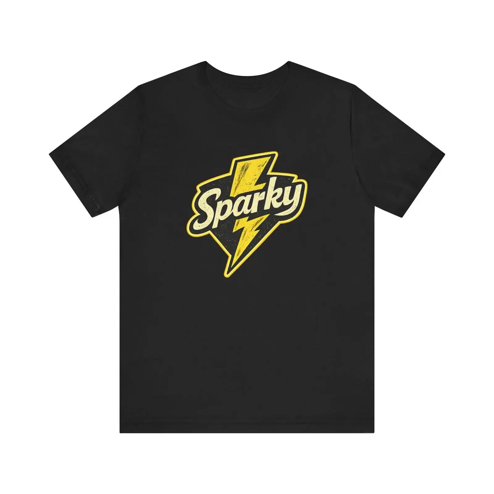 Sparky Shield Electrician T Shirt Lightning Bolt Badge Tradesman Workwear vintage Washed designer clothes Stretched