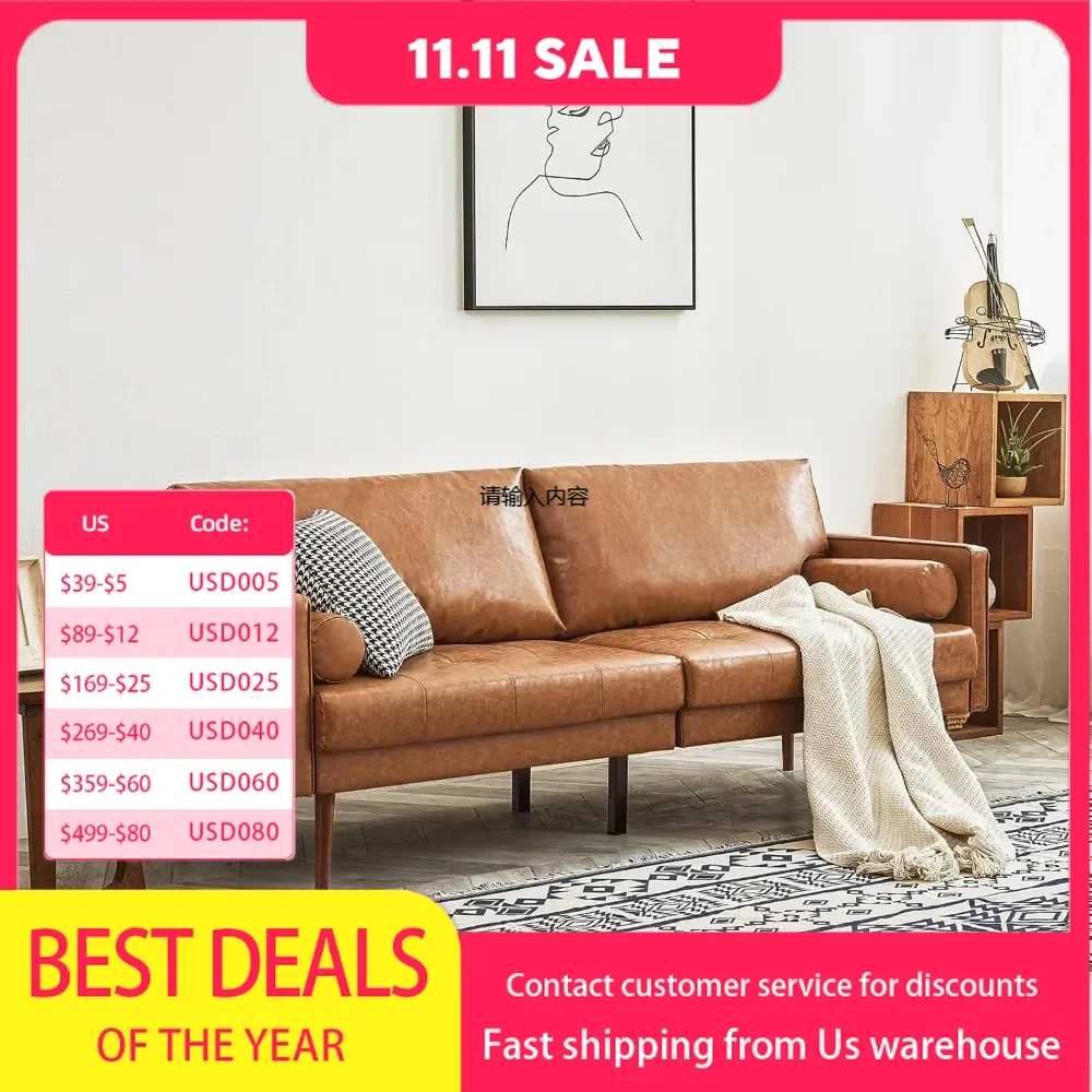 Faux leather sofa, 73