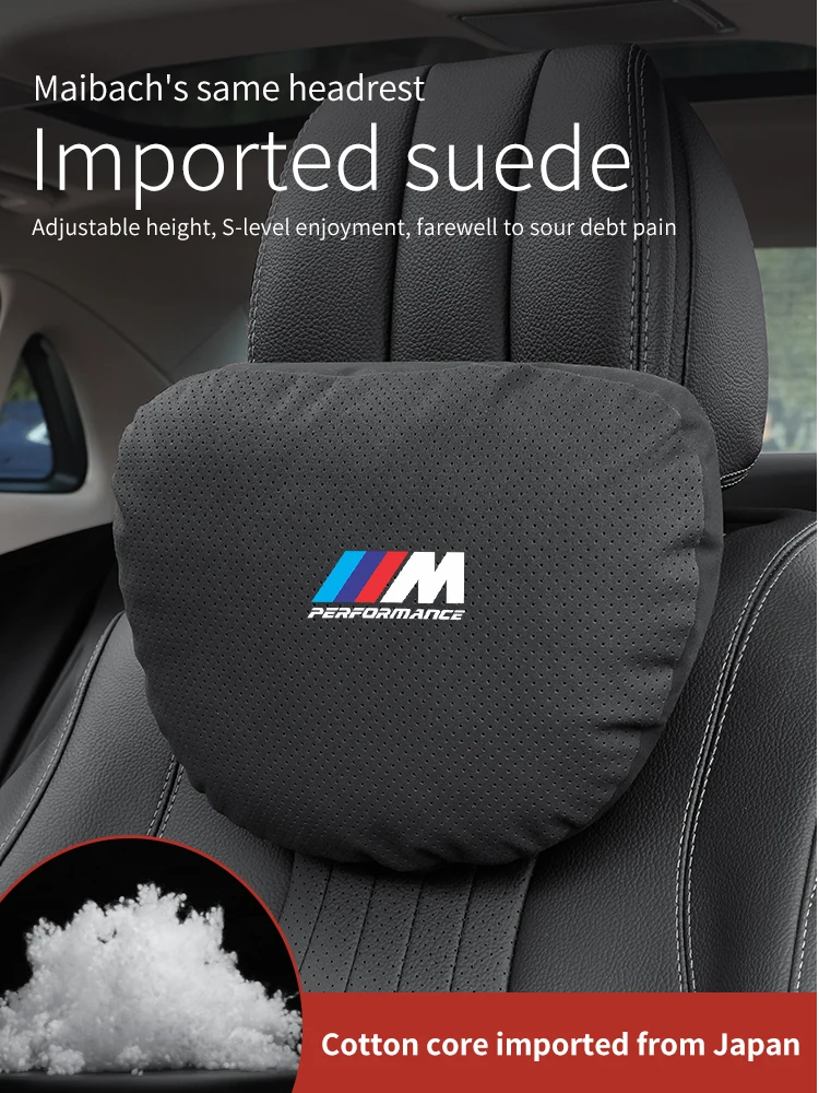 BMW M X1 X3 X5 X6 X7 E36 E39 E46 E87 E90 E92 F10 F15 F20 F25 F30 Car Headrest Neck Support Seat Lumbar Cushion Soft Neck Pillow