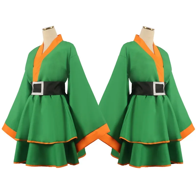 HUNTER×HUNTER GON FREESS Anime Cosplay Costume para Mulheres, Saia Lolita, Kimono Suit, Roupas de Festa Halloween, Roupa Dva