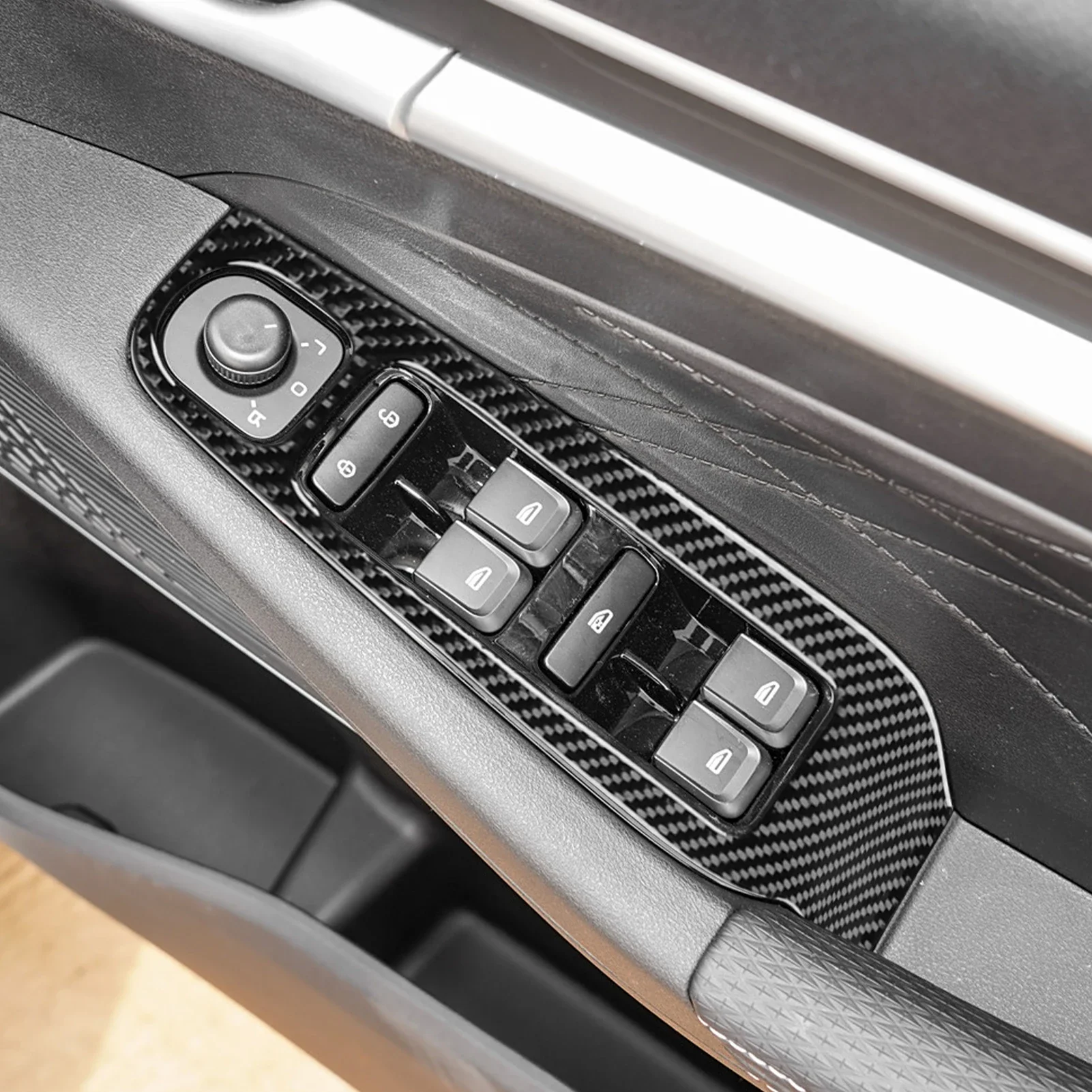 لجيلي Emgrand 4th 2022-2025 ل Proton S70 2021-2024 اكسسوارات الداخلية ألياف الكربون نافذة رفع والعتاد التحول غطاء ملصقات #3