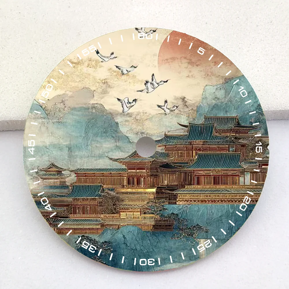 NH35 dial retro oil painting dial silk screen dial watch parts replacement accessories luxury men's watch dial customized dial