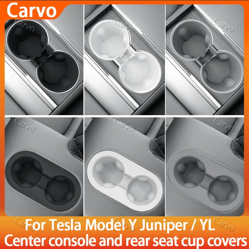 Support de Boissons Arrière en Silicone pour Tesla Model Y/YL Juniper 2025, Porte-Gobelet Central, Rangement de Boissons, Accessoires Intérieurs