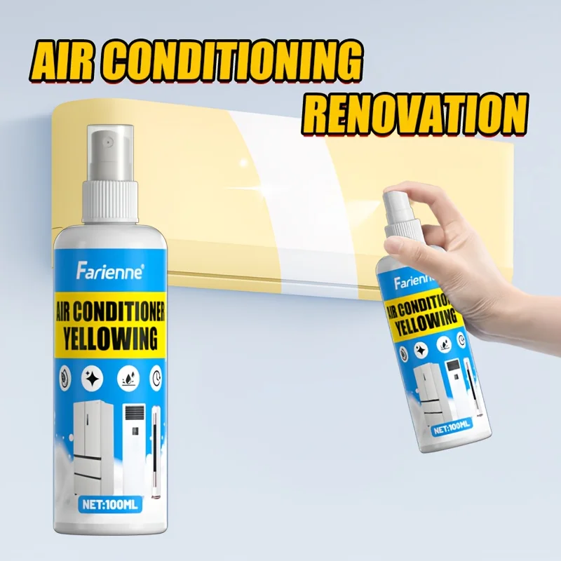 Farienne Nuevo spray de restauración de plástico para aire acondicionado - Limpiador de 100 ml para eliminación de manchas de paneles y reparación de oxidación de electrodomésticos