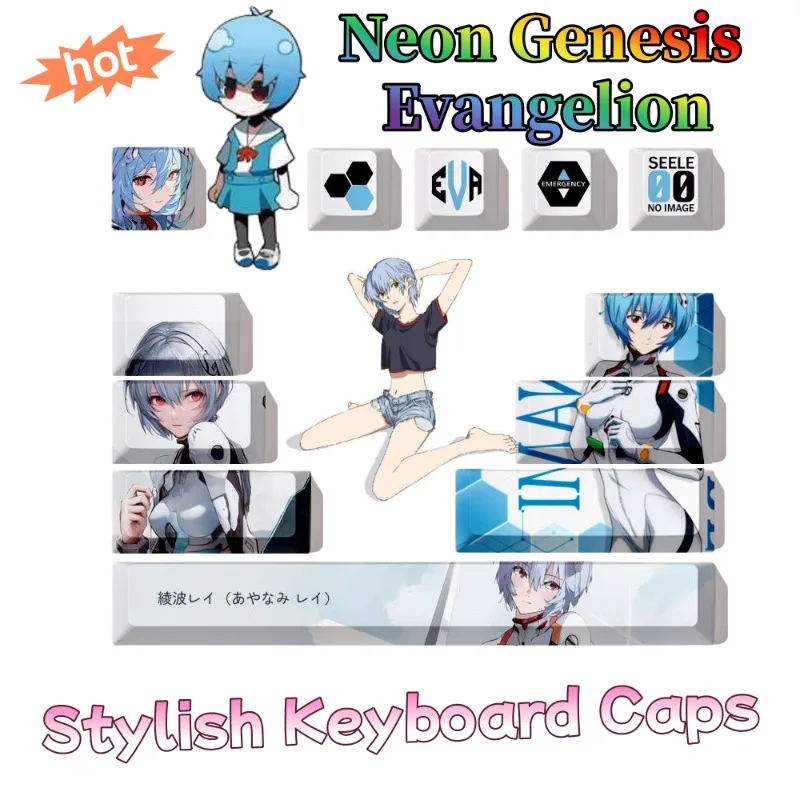 

Neon Genesis Evangelion Keycap for Mechanical Keyboard Cute and Stylish Cartoon Personalized Keycap Birthday Gift for Friends