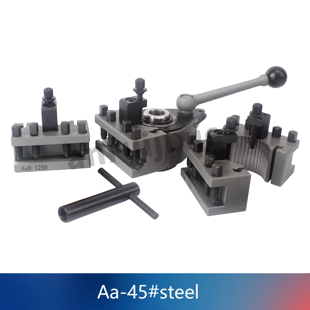 Quick Change Tool Post Set Turret lathe tool holder Aa Eb Ec 12x12mm 15x15mm for WM210V&WM180V&0618&C2&BD-6 120-250mm Bed Swing