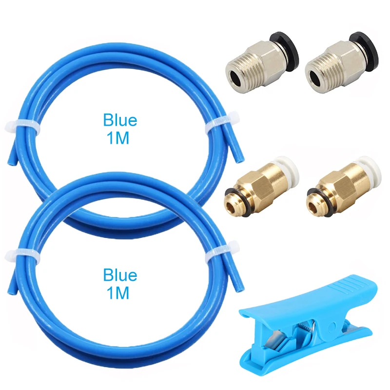 

PC4-01 Pneumatic Connector With 1M PTFE Teflonto Tube 2*4MM For 1.75mm Bowden Extruder VS ender 3 Upgrade Kit 3D Printer Parts