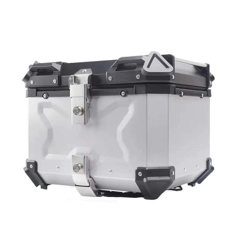 Aluminum Motorcycle Box 65L Top Case Moto 80L Universal Key Lock Helmet Storage Box 100L Moto Tail Box 55L Rear Luggage Trunk