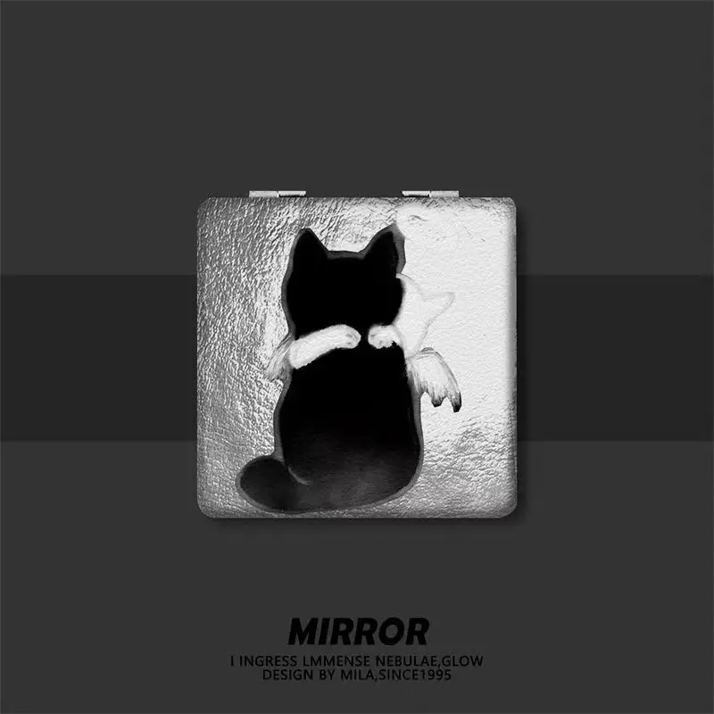 gato-mini-dobravel-portatil-dupla-face-flip-up-espelho-de-maquiagem-do-plutonio-normal-e-espelho-de-ampliacao-pente-com-succao-magnetica