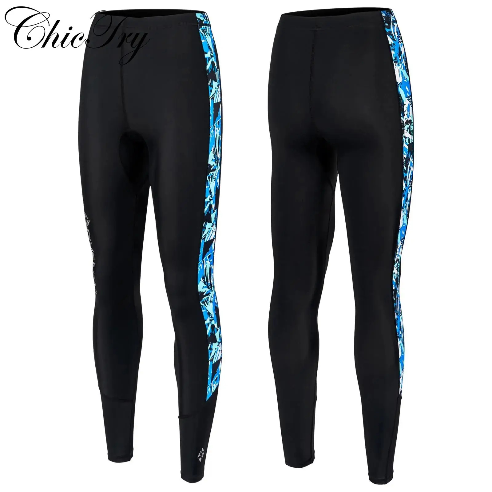

Womens Female Quick-Drying Printed Leggings Sun Protection Elastic Waistband Swim Pants for Swimming Snorkeling Surfing Diving