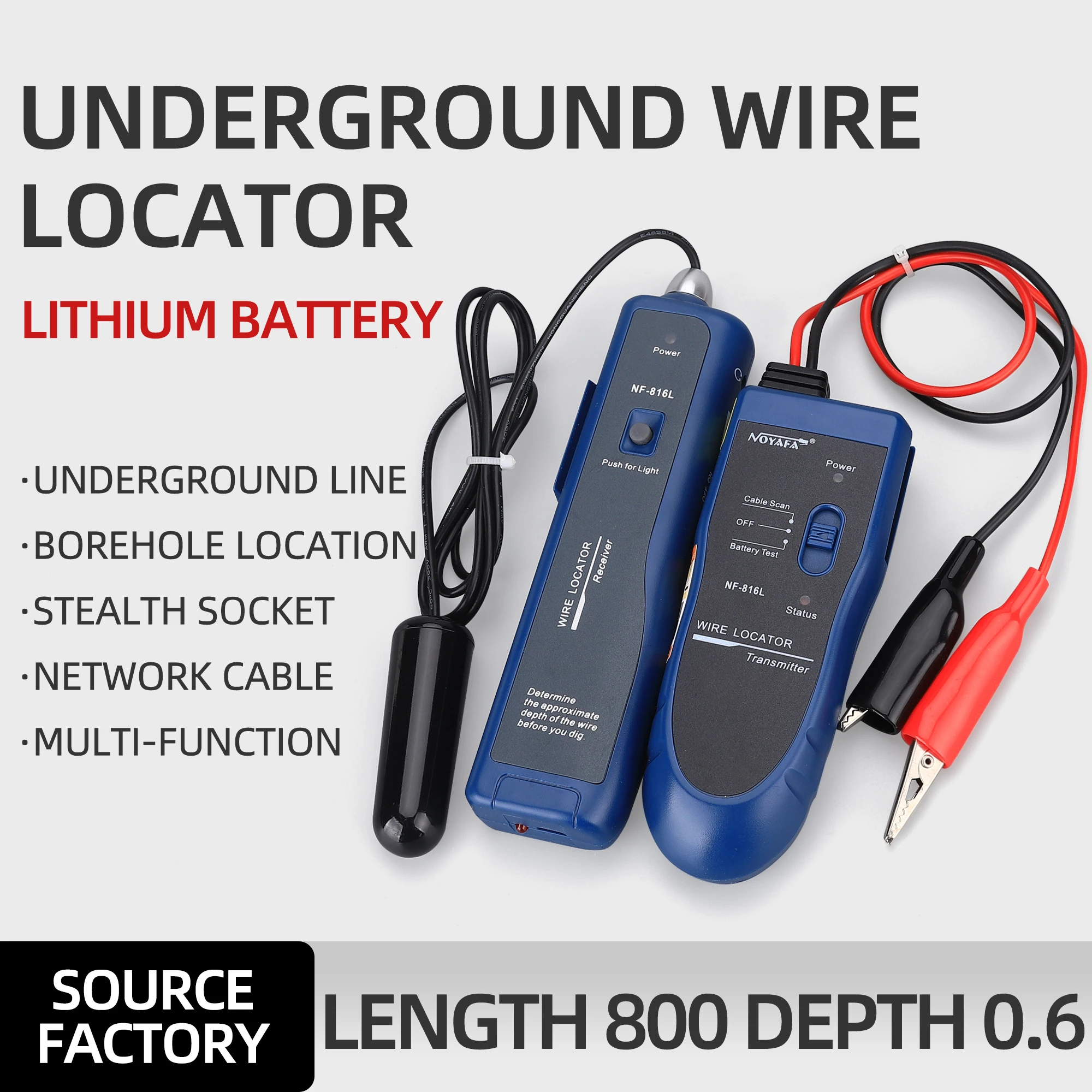 

Network Line Finder NF-816L Underground Cable Detection Instrument Concealed Wiring Line Finder Rechargeable Wire Finder