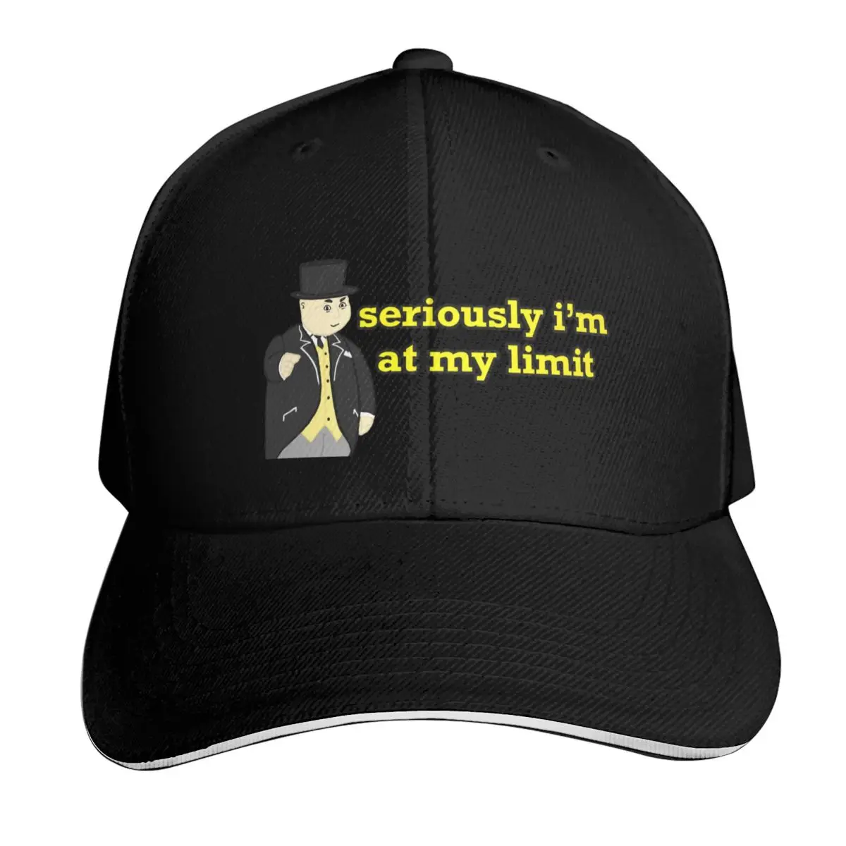 The Fat Controller At My Limit Baseball Cap Cotton Twill Breathable Contrast Two Tone Brim Snapback Flat Bill