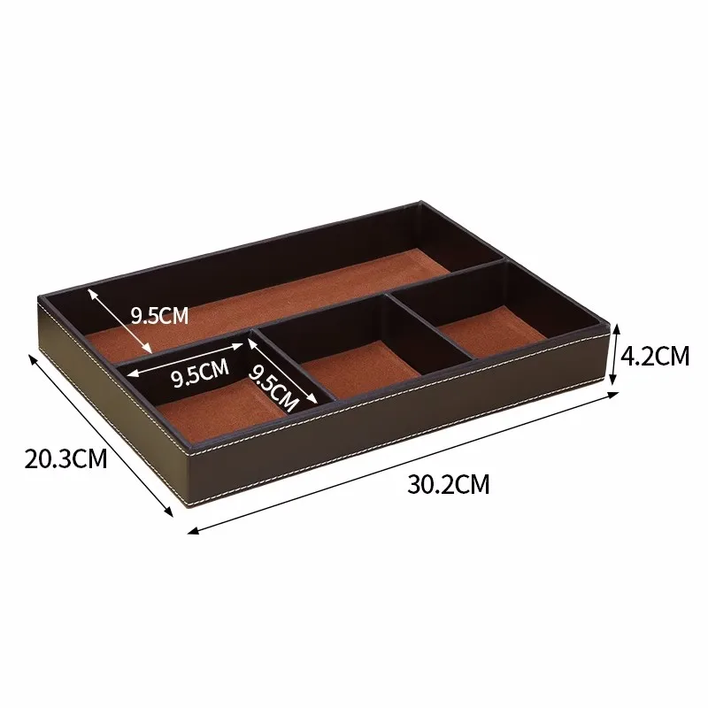 다기능 가죽 패션 스토리지 박스, 가정용 거실 침실 주방 데스크탑 트레이, 대형 가구