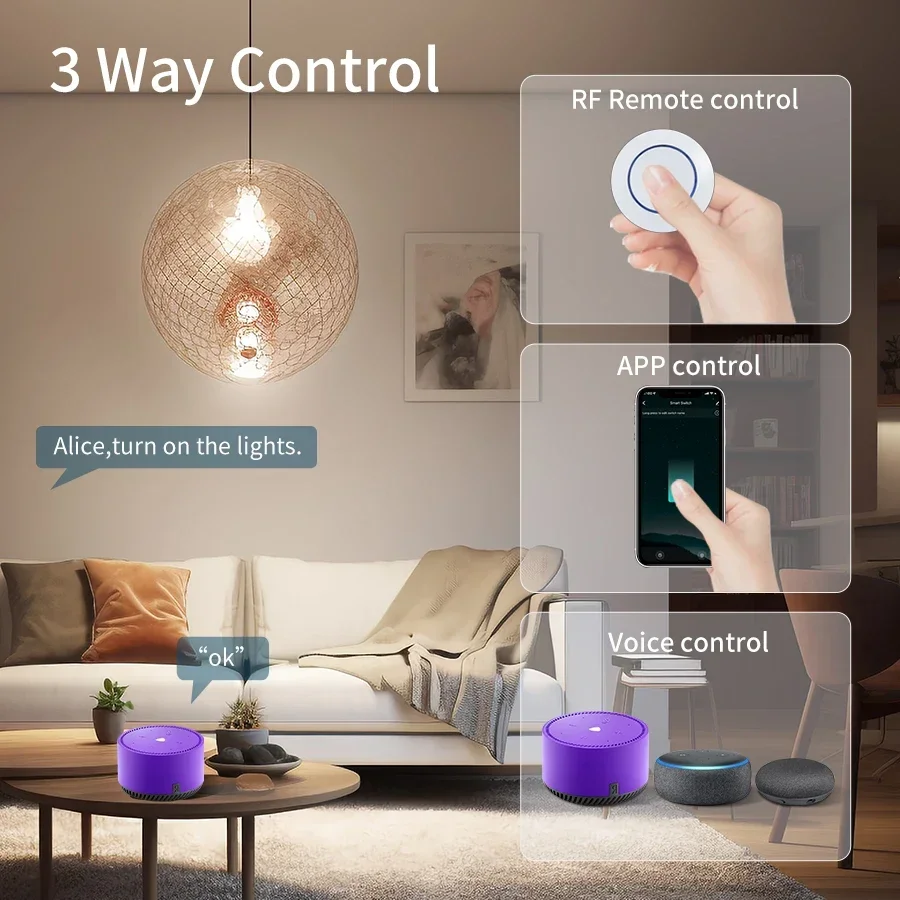 Smart Tuya WiFi Switch 433MHz telecomando Wireless interruttore luce relè Controller controllo vocale funziona con Alexa Google Home