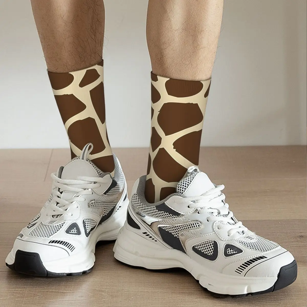 Winter Warm Crazy Design Unisex Giraffe Skin Pattern Socks Animal Spot Non-slip Middle Tube Socks