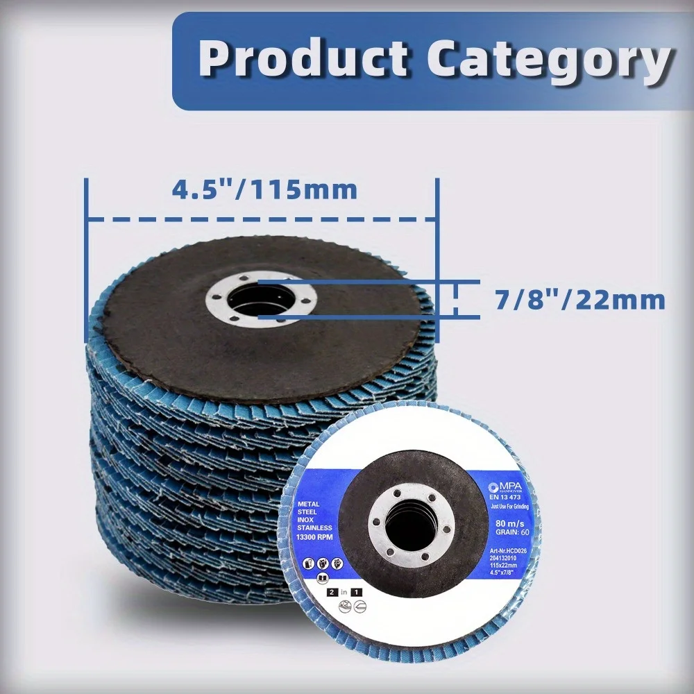 100 قطعة 4.5 بوصة 60 حصى T29 قرص رفرف قسط زركونيا الرملي طحن جديد