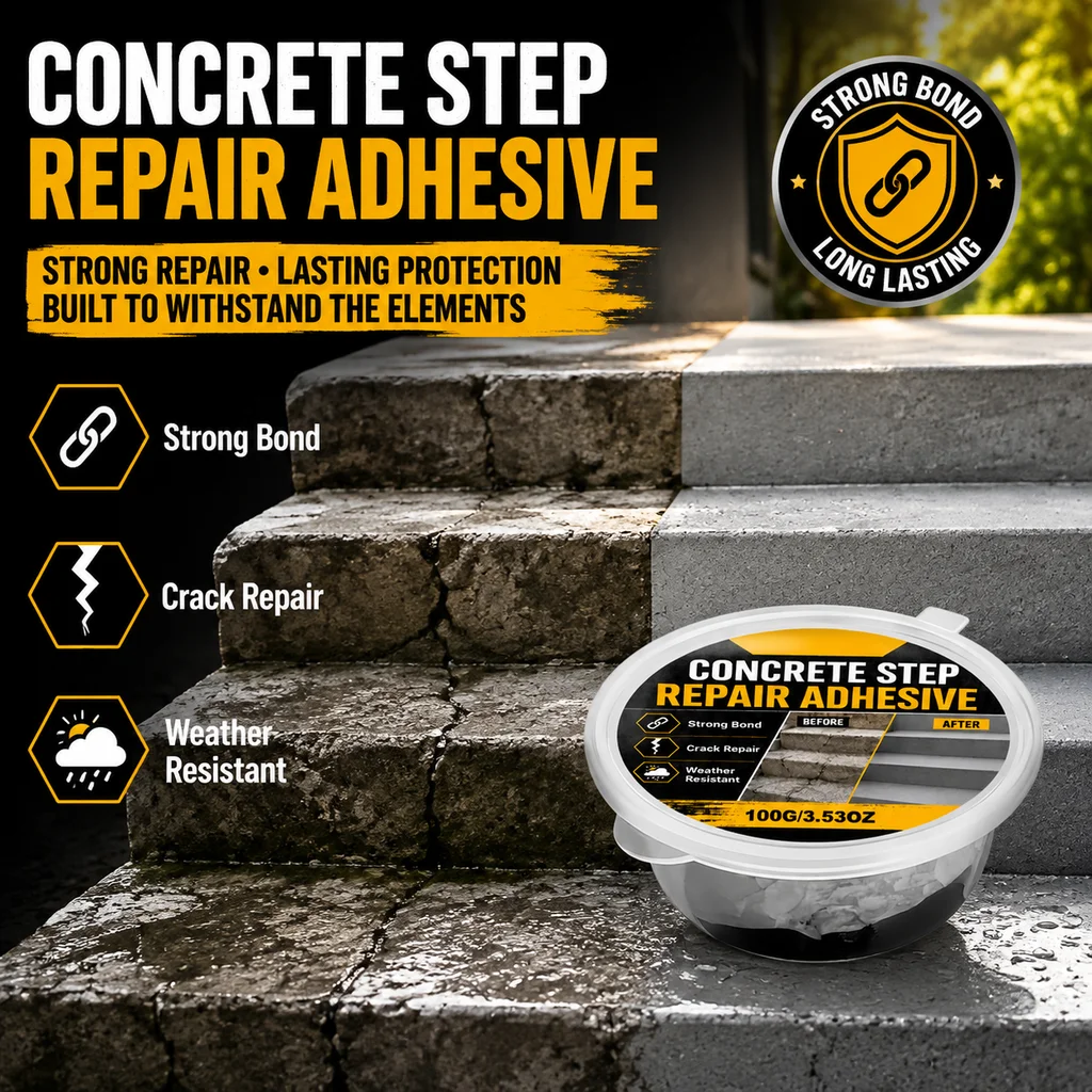 Waterproof Repair Adhesive Concrete Crack Repair Glue Weather Resistant Sealant for Outdoor Steps Floor Gaps DIY Repair Kit 100g