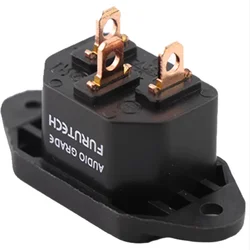 Furutech Tail Seat Plug Gold Plated / Red Copper Power Socket Connector IEC Power Plug Power Tail Interface Filter Inlets Plugs
