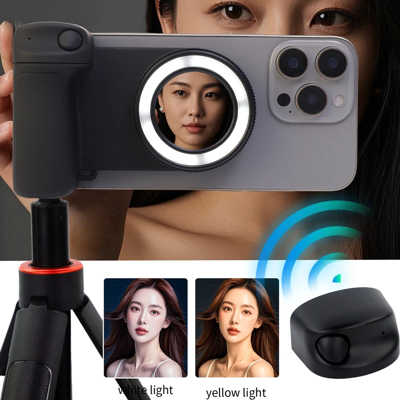 

For MagSafe Smartphone Camera Shutter Grip Bluetooth Selfie Light Handle As Camera Photo Stabilizer Vertical Horizontal Shoot